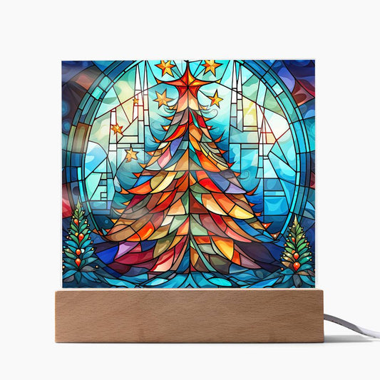 Stained Glass Tree Plaque