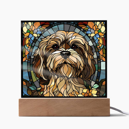 Dog Sublimation Stained Glass Square Acrylic Plaque