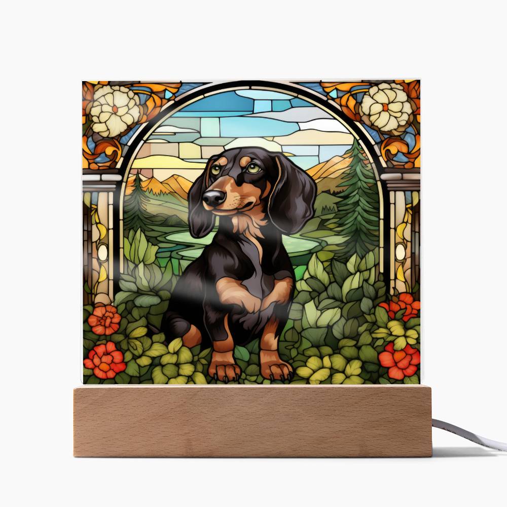 Dachshund Dog Acrylic  Square Plaque, Pet Memorial