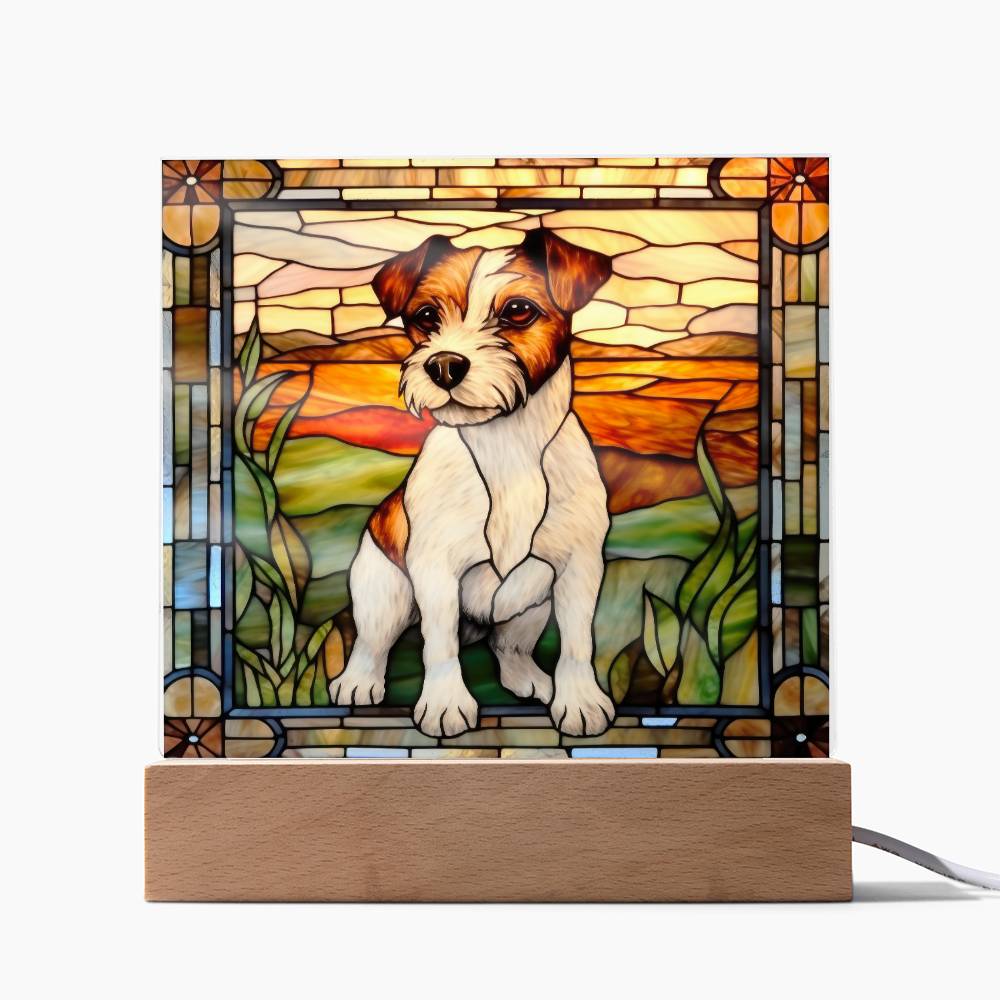 Jack Russell Terrier Dog Acrylic  Square Plaque, Pet Memorial