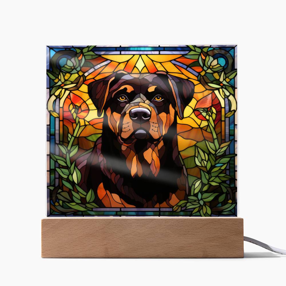 Rottweiler Dog Acrylic  Square Plaque, Pet Memorial