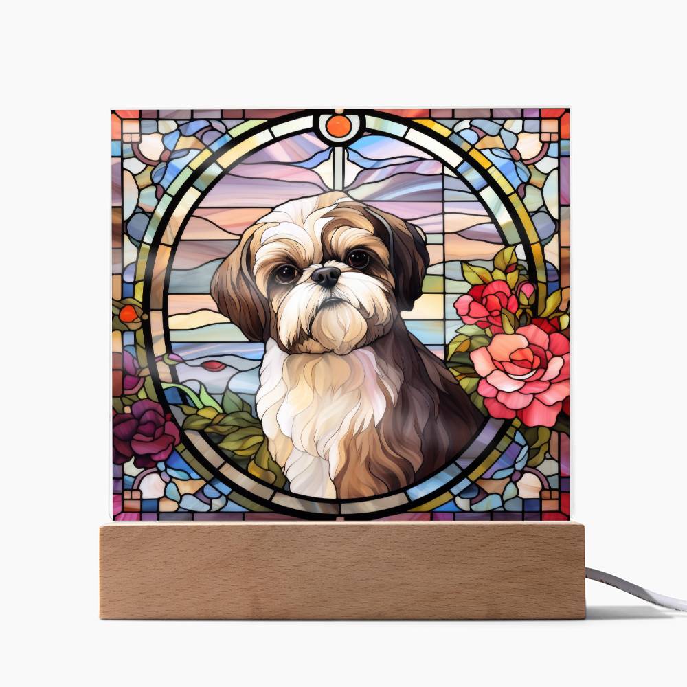 Shih Tzu Dog Acrylic  Square Plaque, Pet Memorial