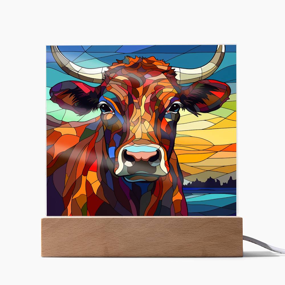 Longhorn Cow Acrylic Plaque