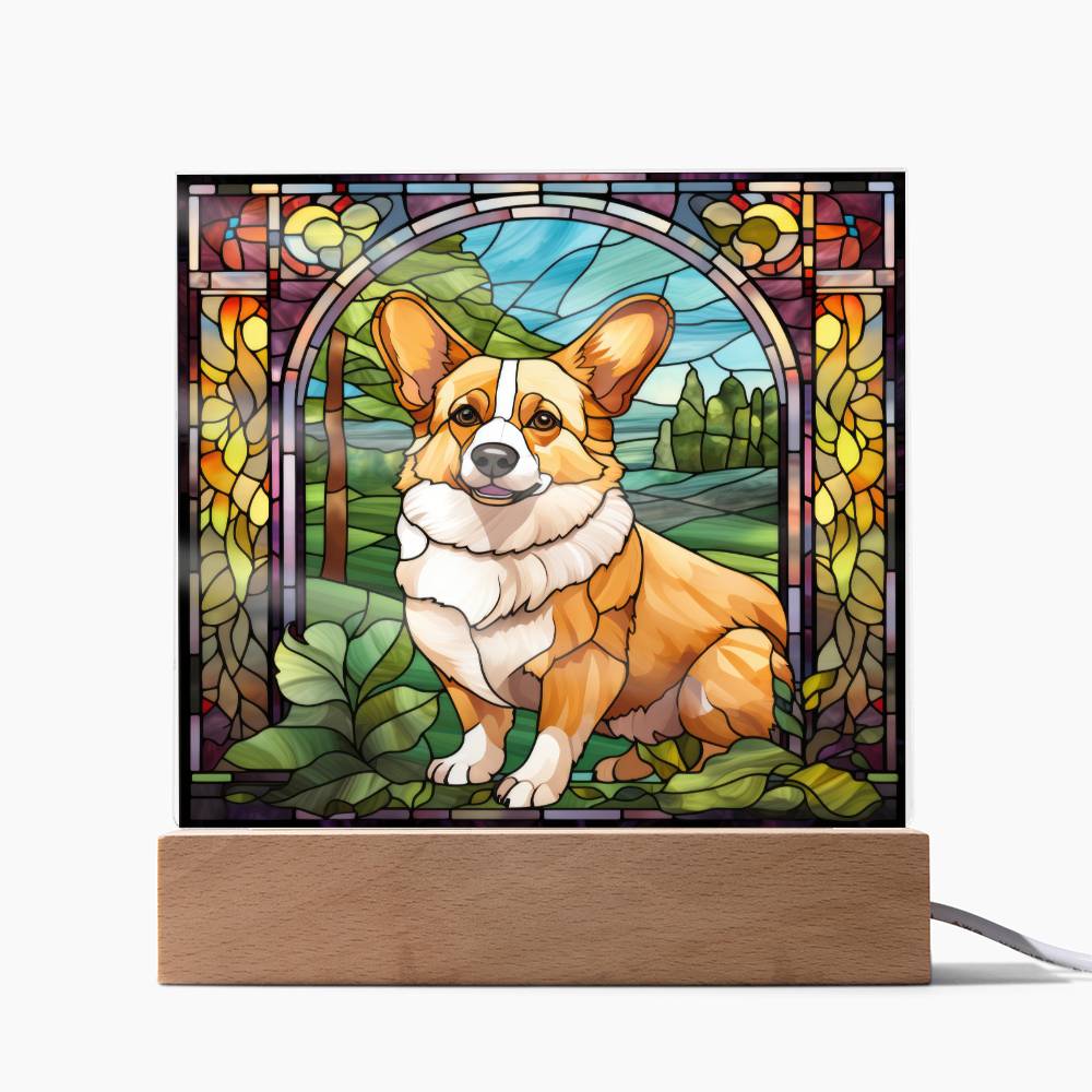 Pembroke Welsh Corgi Dog Acrylic  Square Plaque, Pet Memorial