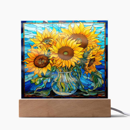 Sunflowers in Vase Acrylic Plaque