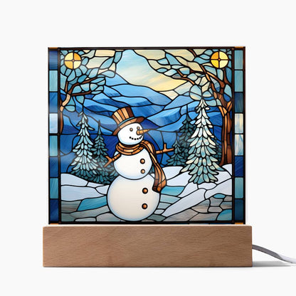 Snowman Acrylic Plaque Nightlight