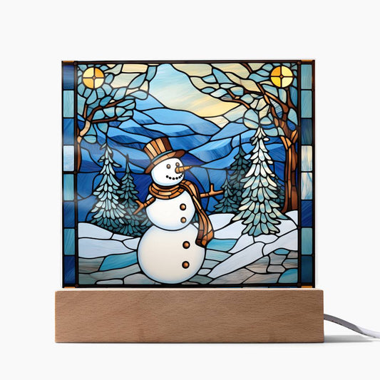 Snowman Acrylic Plaque Nightlight