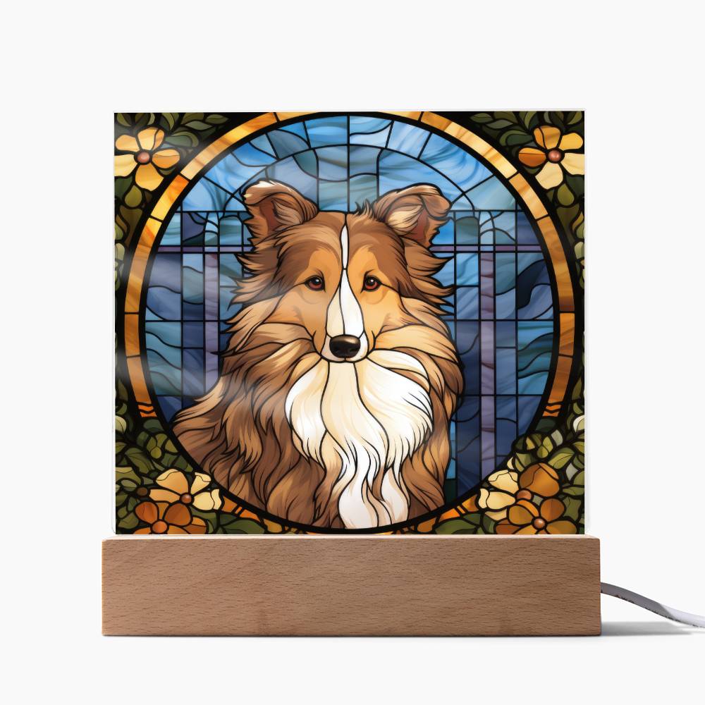 Sheltie Dog Acrylic  Square Plaque, Pet Memorial