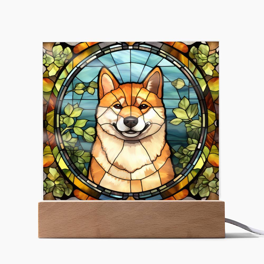 Shiba Inu Dog Acrylic  Square Plaque, Pet Memorial