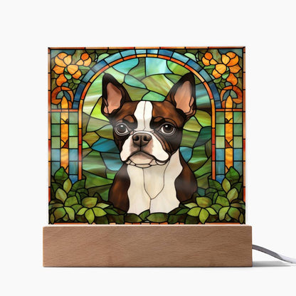 Brown Boston Terrier Plaque