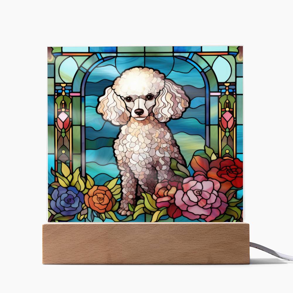 Poodle Dog Acrylic  Square Plaque, Pet Memorial