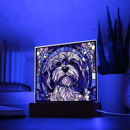 Dog Sublimation Stained Glass Square Acrylic Plaque