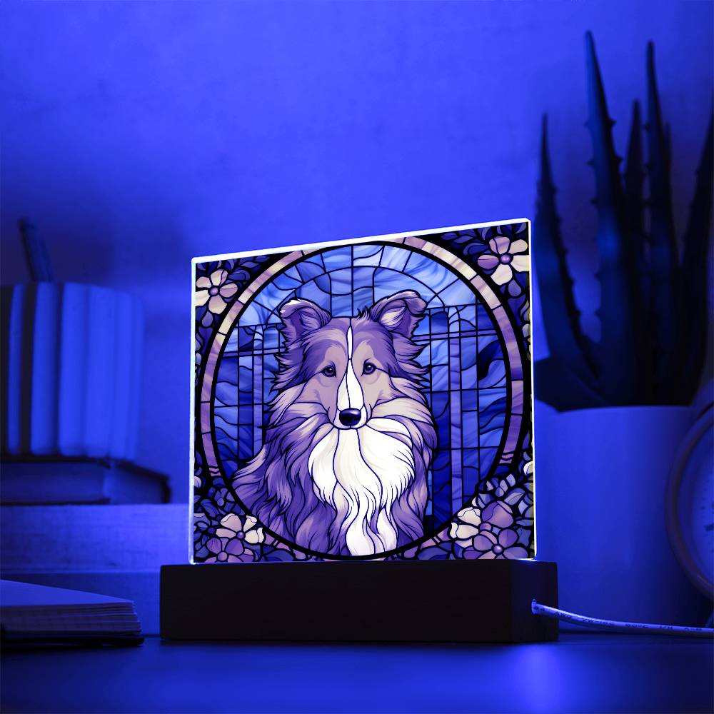 Sheltie Dog Acrylic  Square Plaque, Pet Memorial