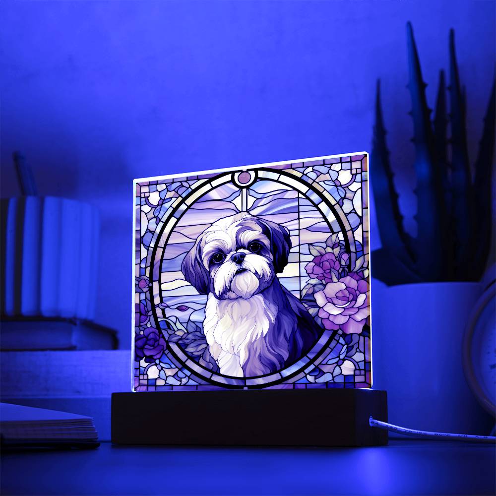 Shih Tzu Dog Acrylic  Square Plaque, Pet Memorial