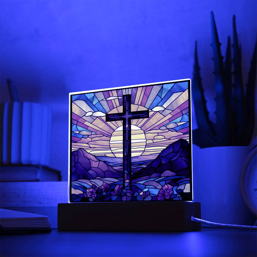 Cross Square Acrylic Plaque