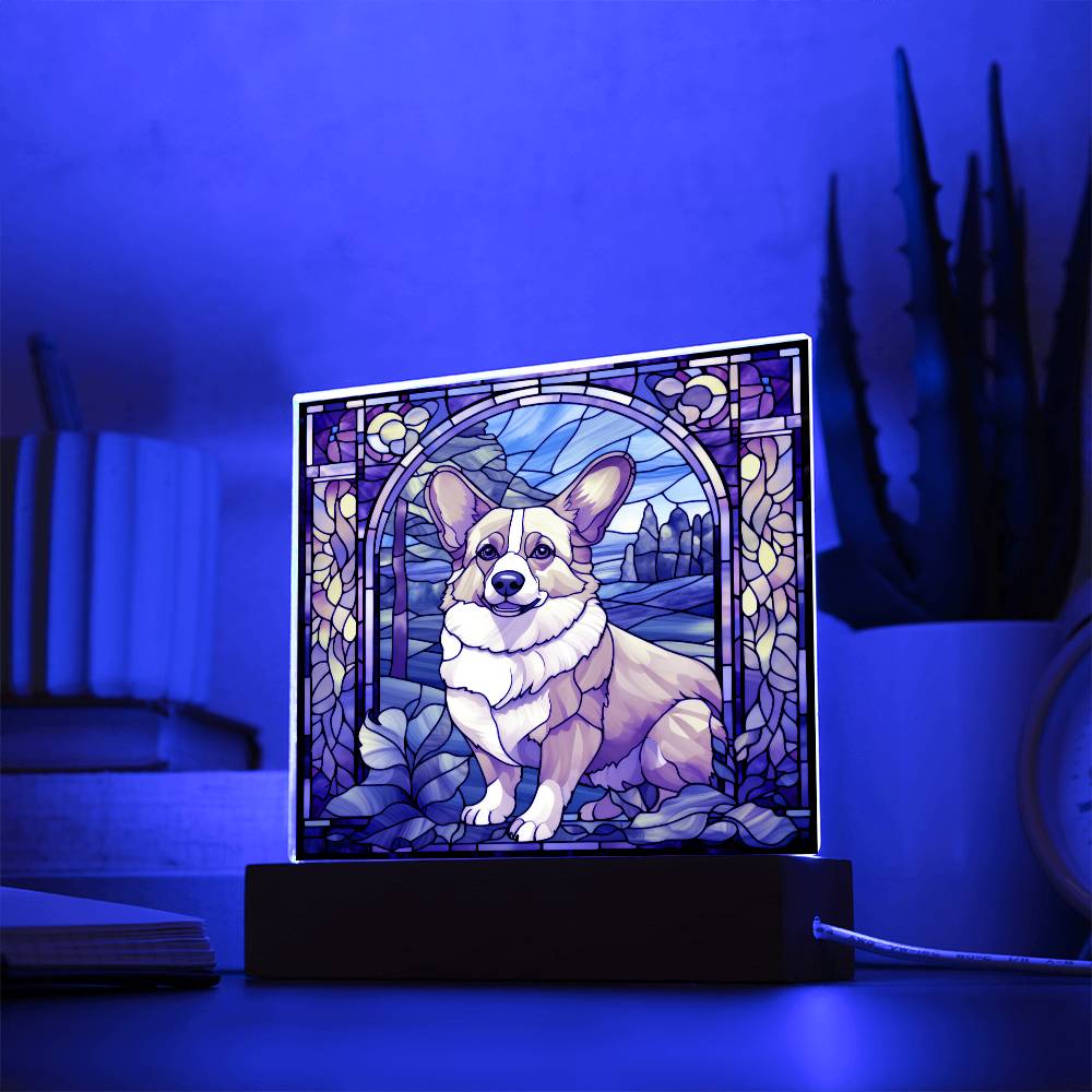 Pembroke Welsh Corgi Dog Acrylic  Square Plaque, Pet Memorial