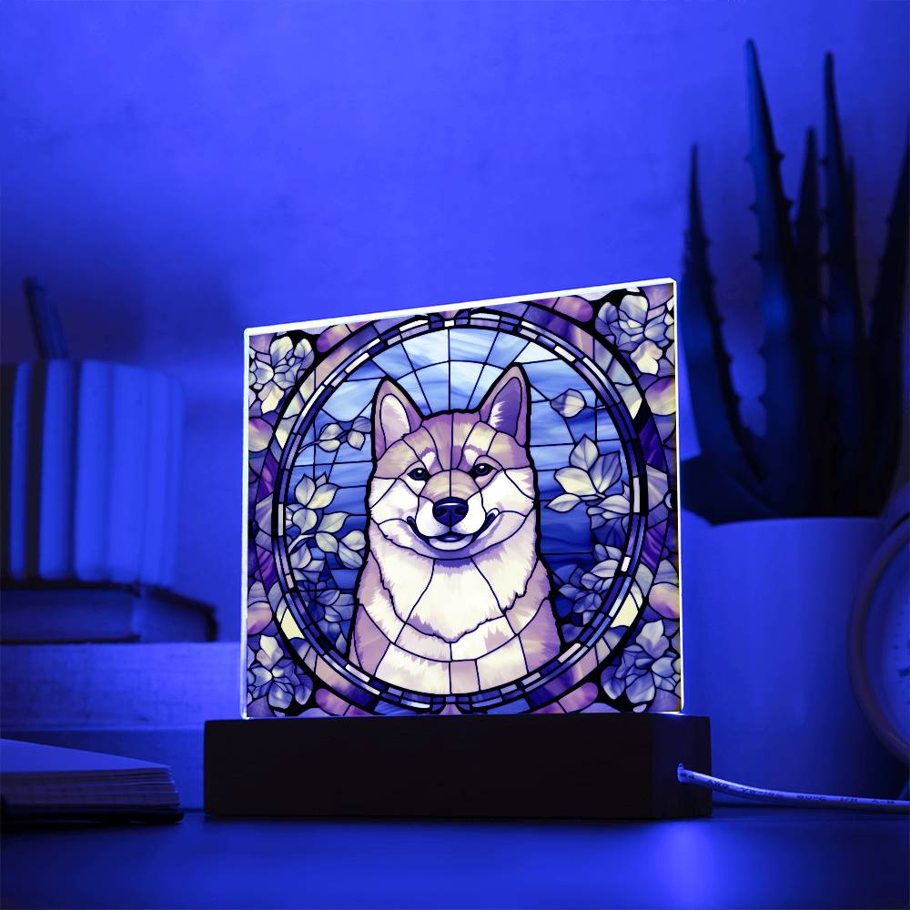 Shiba Inu Dog Acrylic  Square Plaque, Pet Memorial