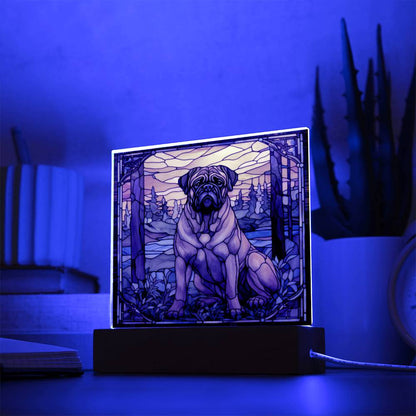 Bullmastiff Dog Acrylic  Square Plaque, Pet Memorial