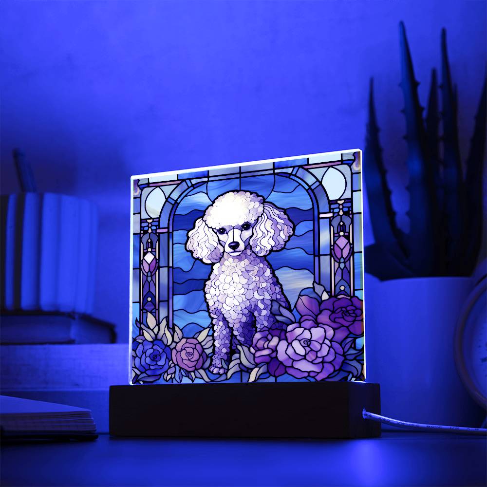 Poodle Dog Acrylic  Square Plaque, Pet Memorial