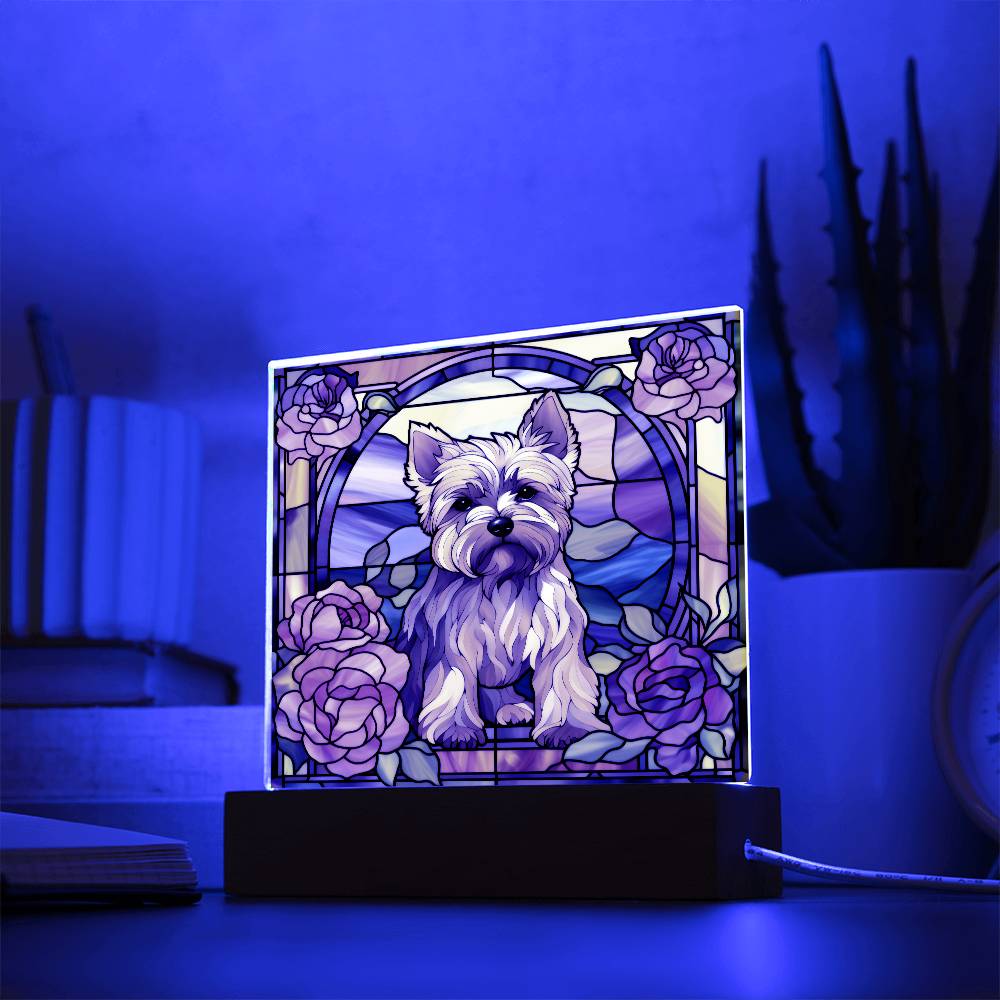 Yorkshire Terrier Dog Acrylic  Square Plaque, Pet Memorial