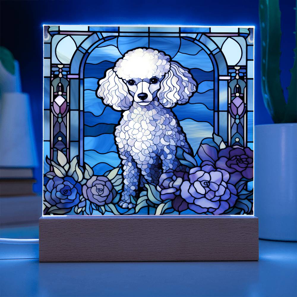 Poodle Dog Acrylic  Square Plaque, Pet Memorial