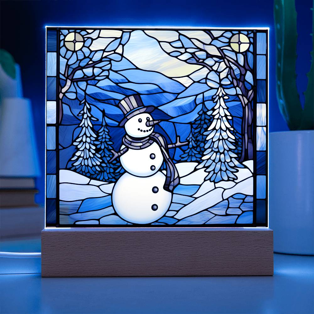 Snowman Acrylic Plaque Nightlight