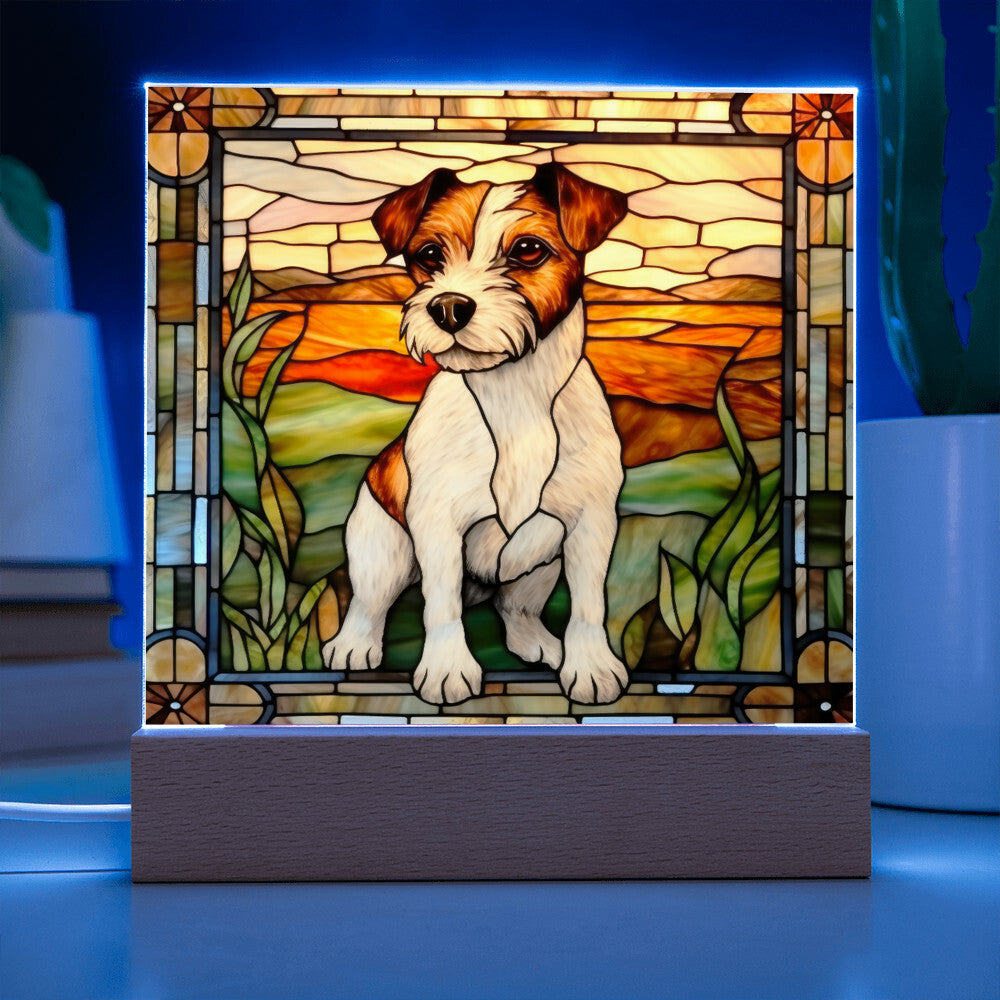 Jack Russell Terrier Dog Acrylic  Square Plaque, Pet Memorial