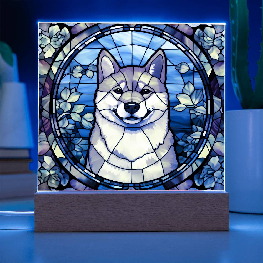 Shiba Inu Dog Acrylic  Square Plaque, Pet Memorial