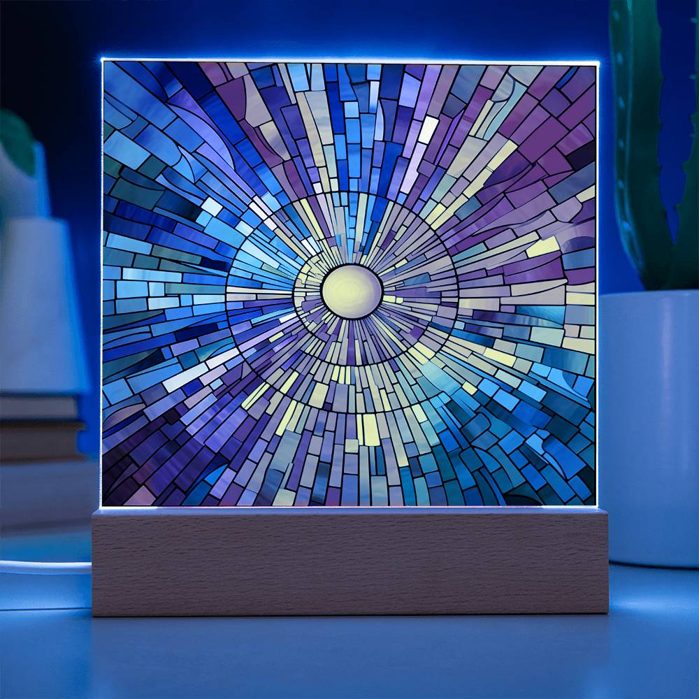 Untitled design (75) Sublimation Stained Glass Square Acrylic Plaque