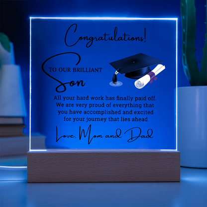 Graduation Acrylic Plaque for Son