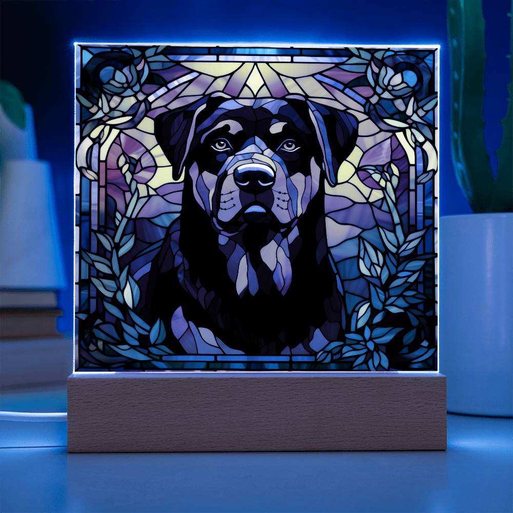 Rottweiler Dog Acrylic  Square Plaque, Pet Memorial