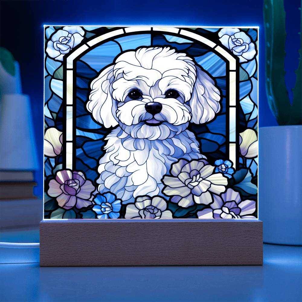 Maltipoo Dog Acrylic  Square Plaque, Pet Memorial