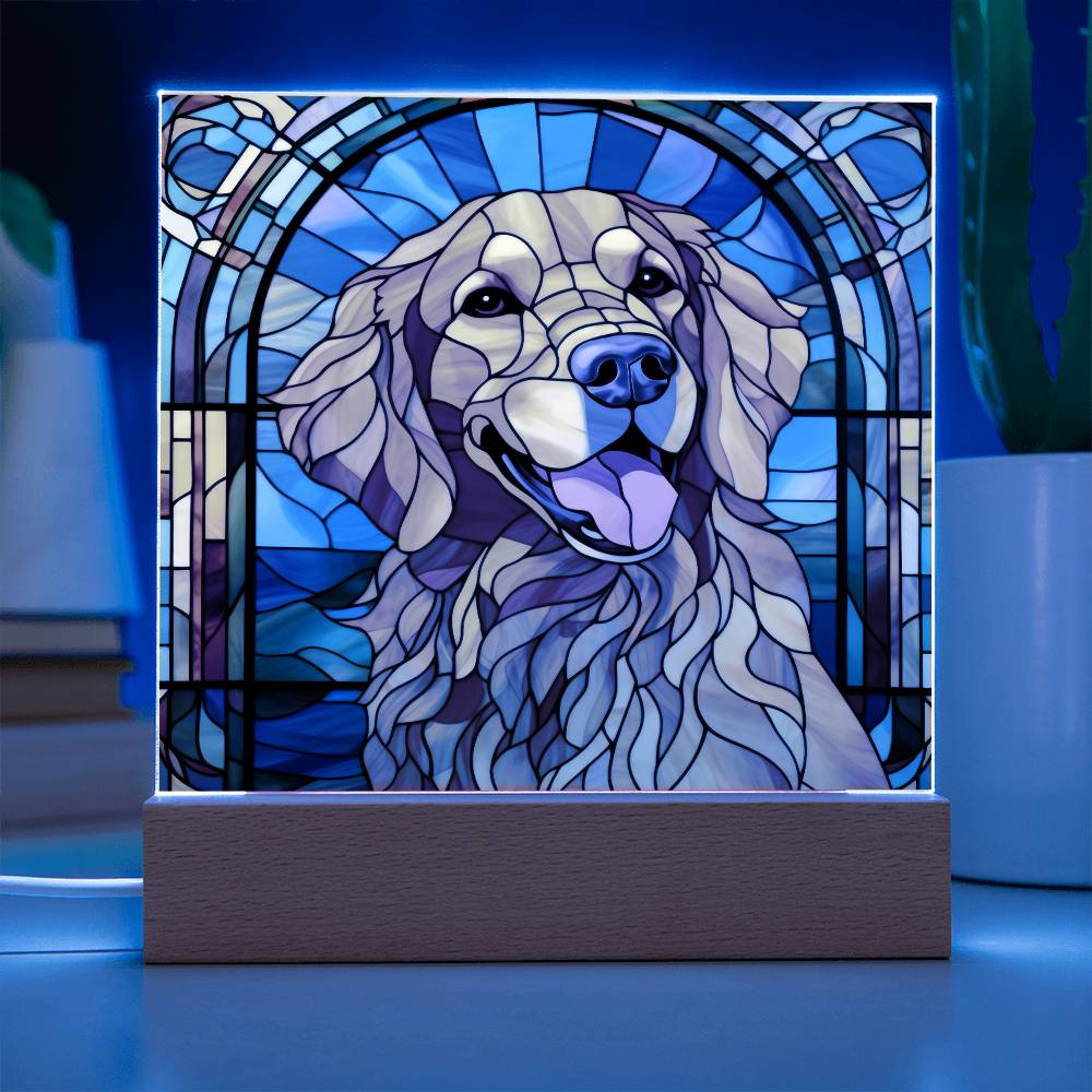 Golden Retriever Dog Acrylic  Square Plaque, Pet Memorial