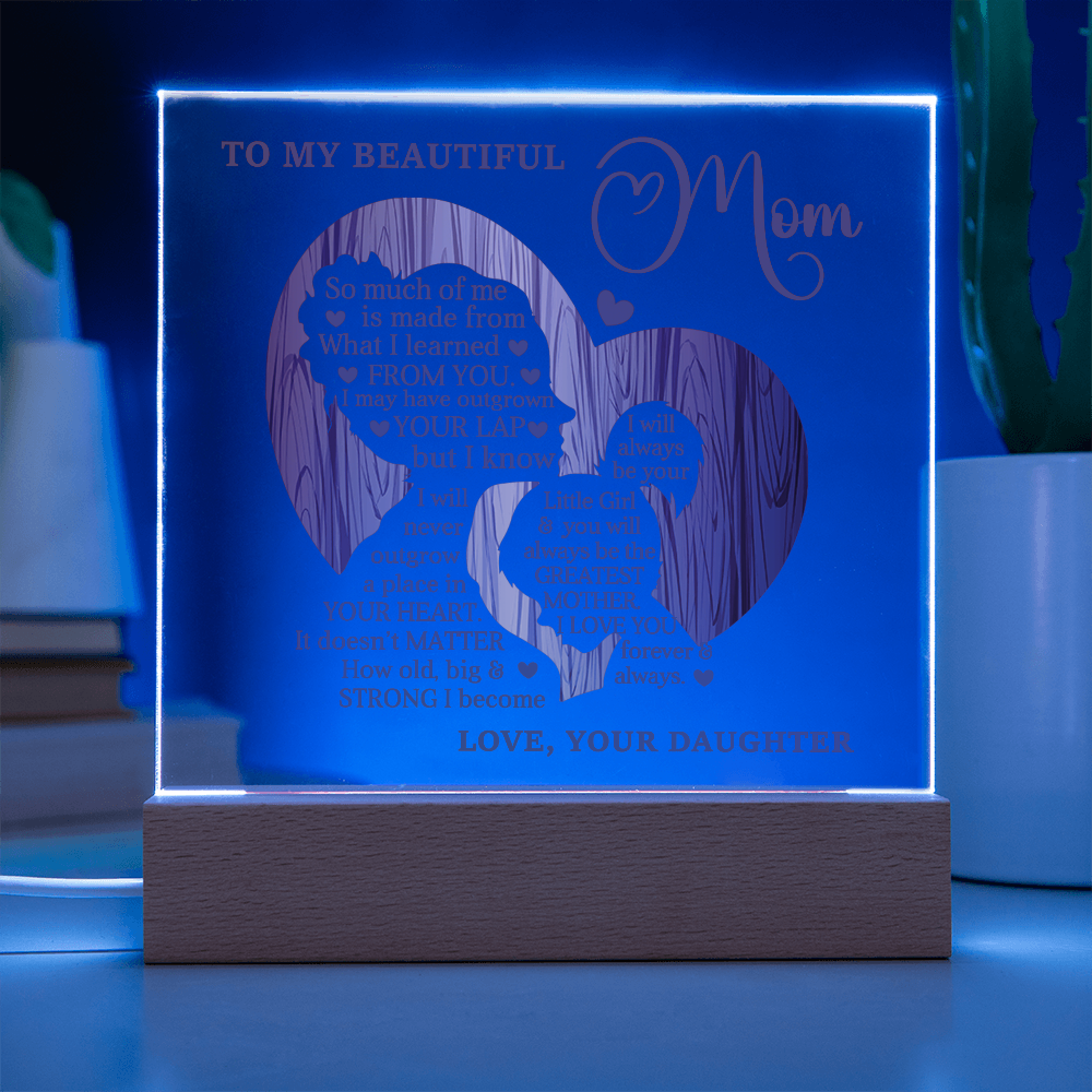 My Beautiful Mom Square Acrylic Plaque and Nightlight