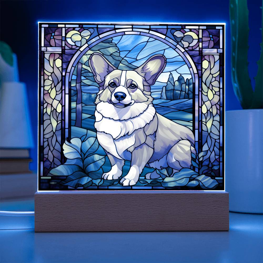 Pembroke Welsh Corgi Dog Acrylic  Square Plaque, Pet Memorial