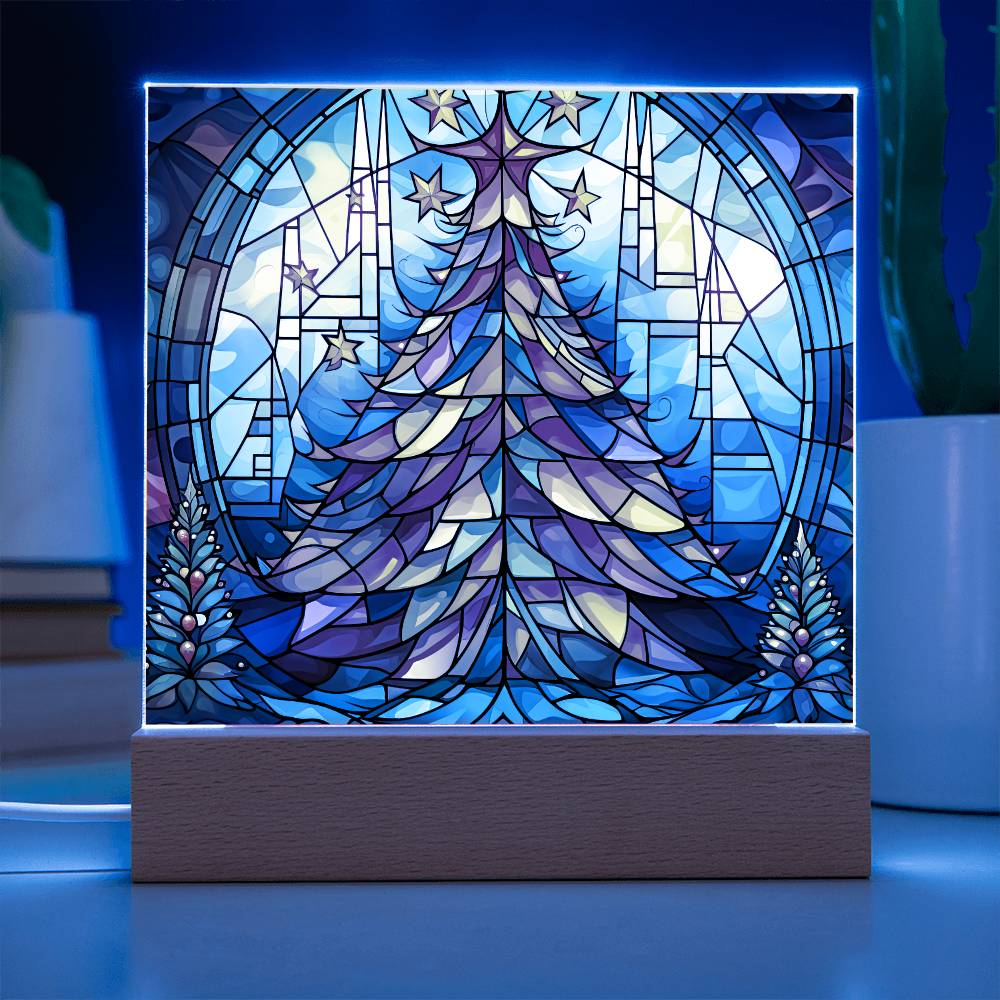 Stained Glass Tree Plaque