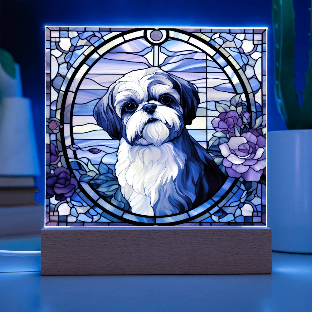 Shih Tzu Dog Acrylic  Square Plaque, Pet Memorial