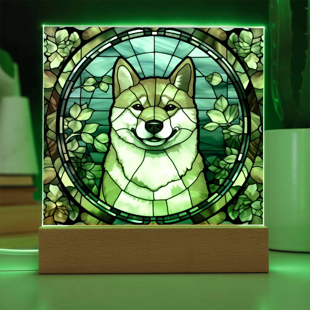 Shiba Inu Dog Acrylic  Square Plaque, Pet Memorial