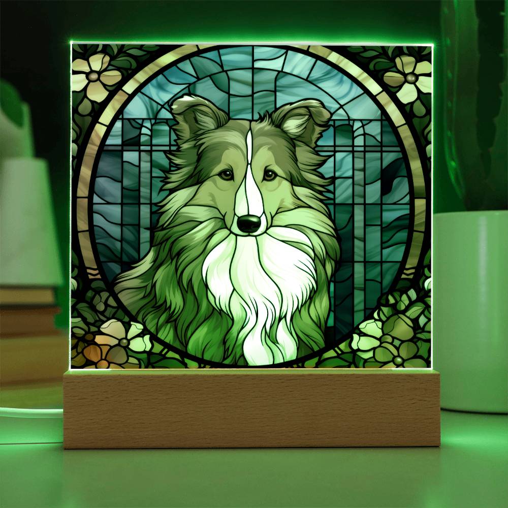 Sheltie Dog Acrylic  Square Plaque, Pet Memorial