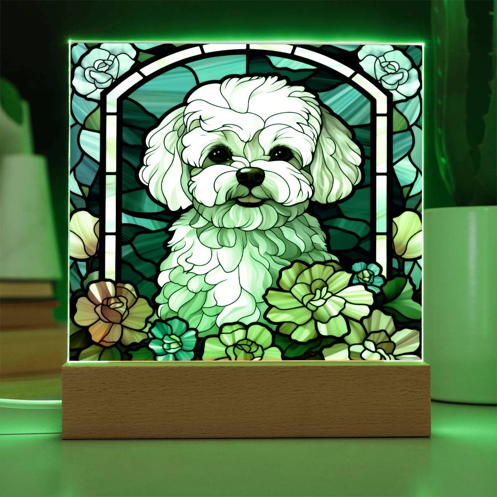 Maltipoo Dog Acrylic  Square Plaque, Pet Memorial