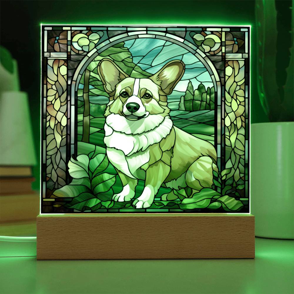 Pembroke Welsh Corgi Dog Acrylic  Square Plaque, Pet Memorial