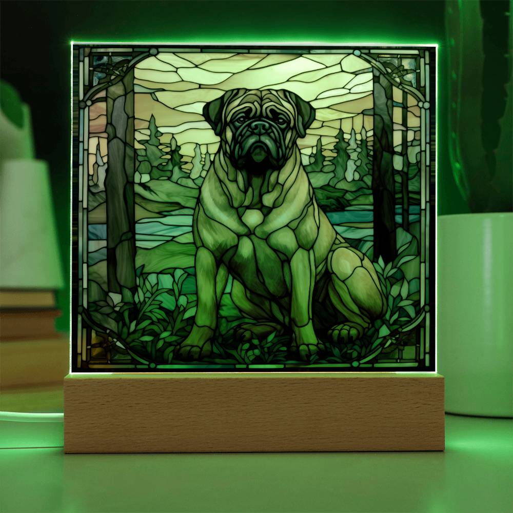 Bullmastiff Dog Acrylic  Square Plaque, Pet Memorial