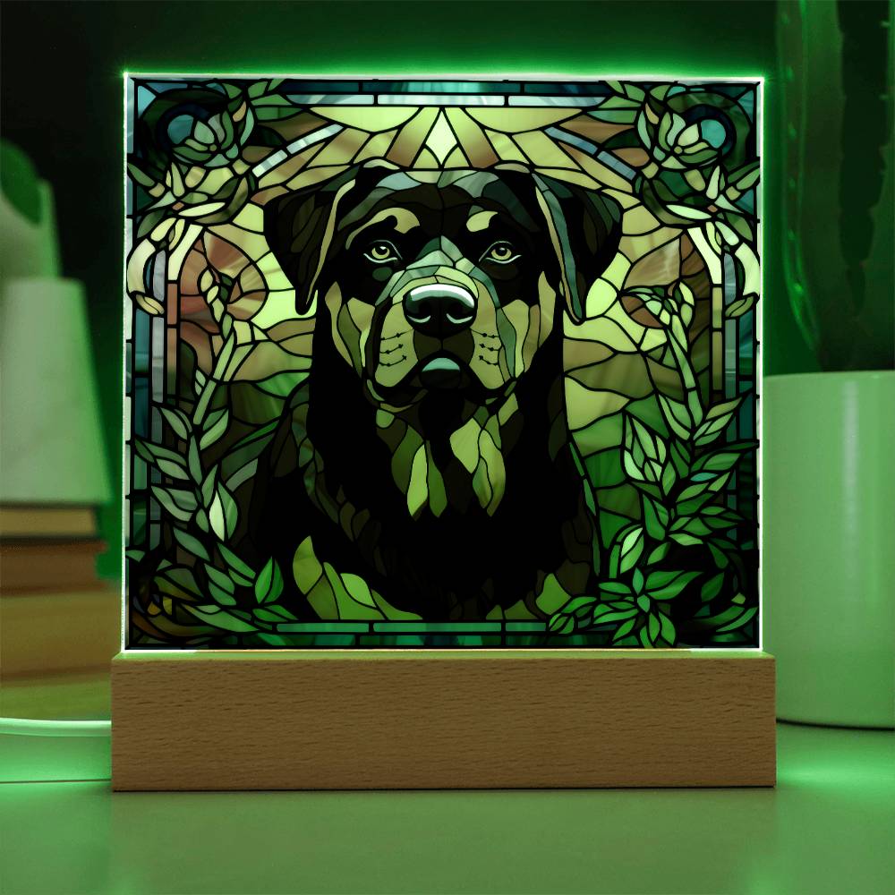 Rottweiler Dog Acrylic  Square Plaque, Pet Memorial