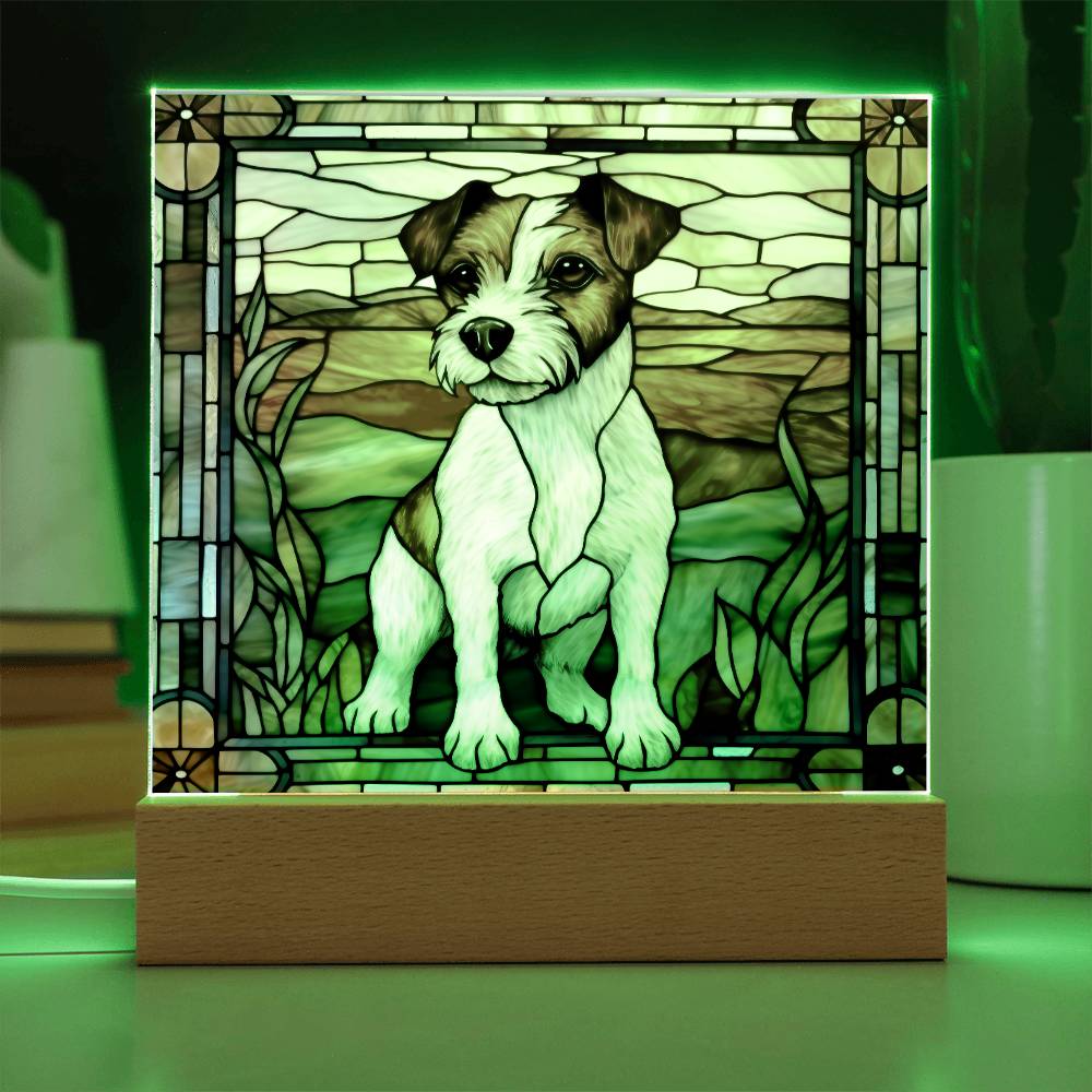 Jack Russell Terrier Dog Acrylic  Square Plaque, Pet Memorial