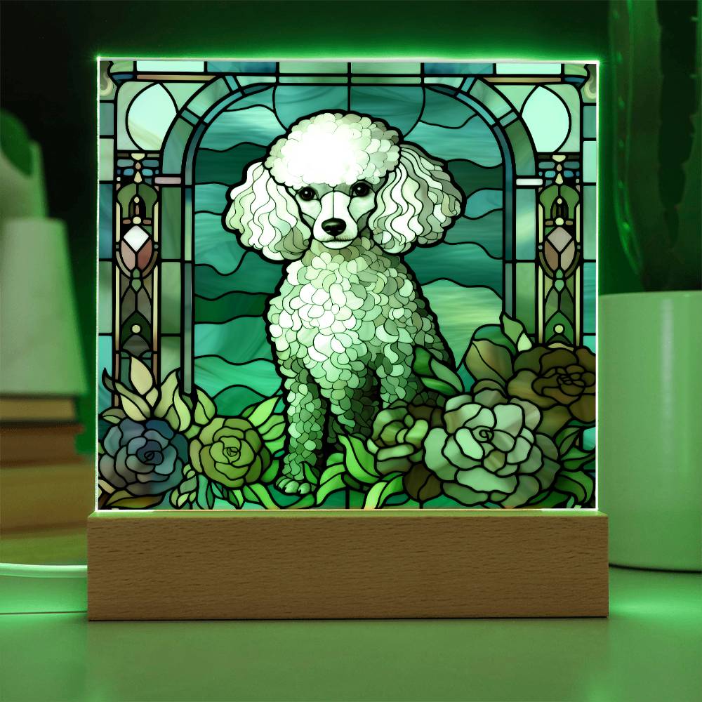 Poodle Dog Acrylic  Square Plaque, Pet Memorial