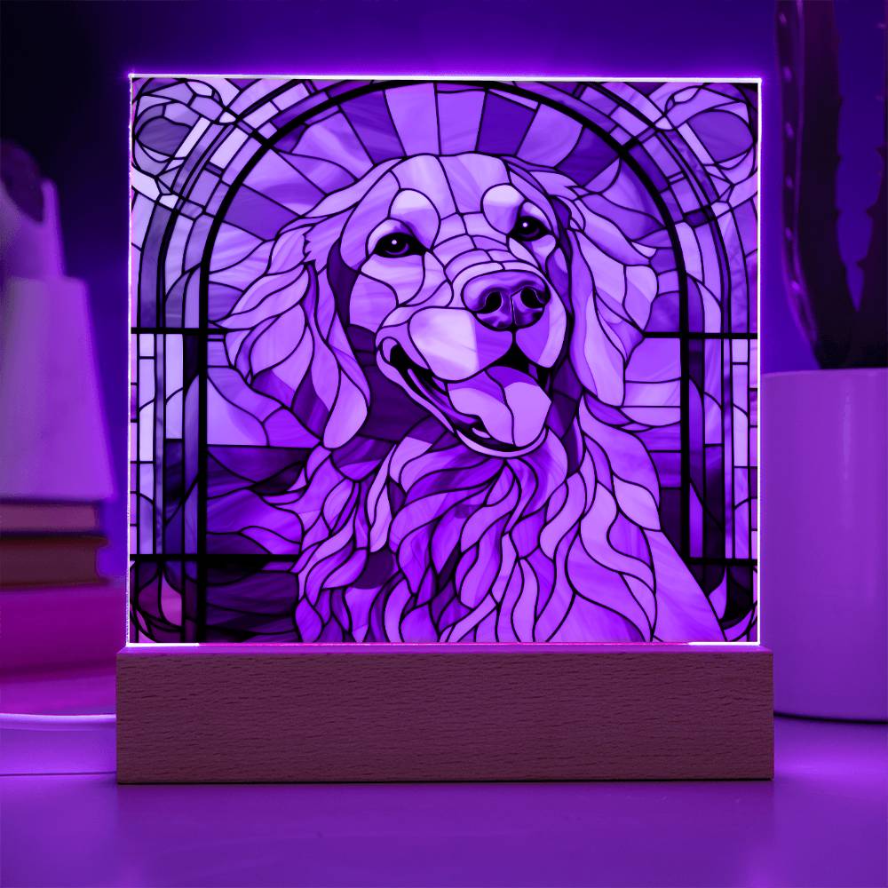 Golden Retriever Dog Acrylic  Square Plaque, Pet Memorial