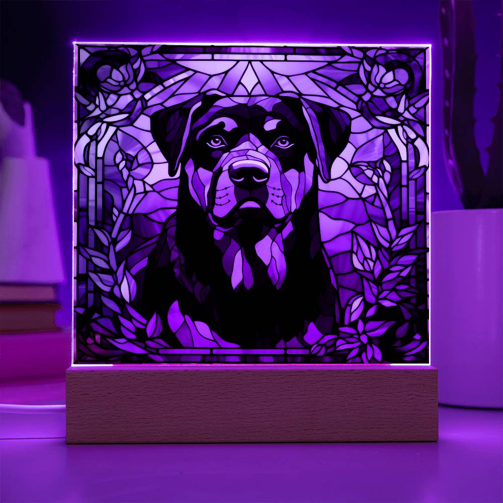 Rottweiler Dog Acrylic  Square Plaque, Pet Memorial