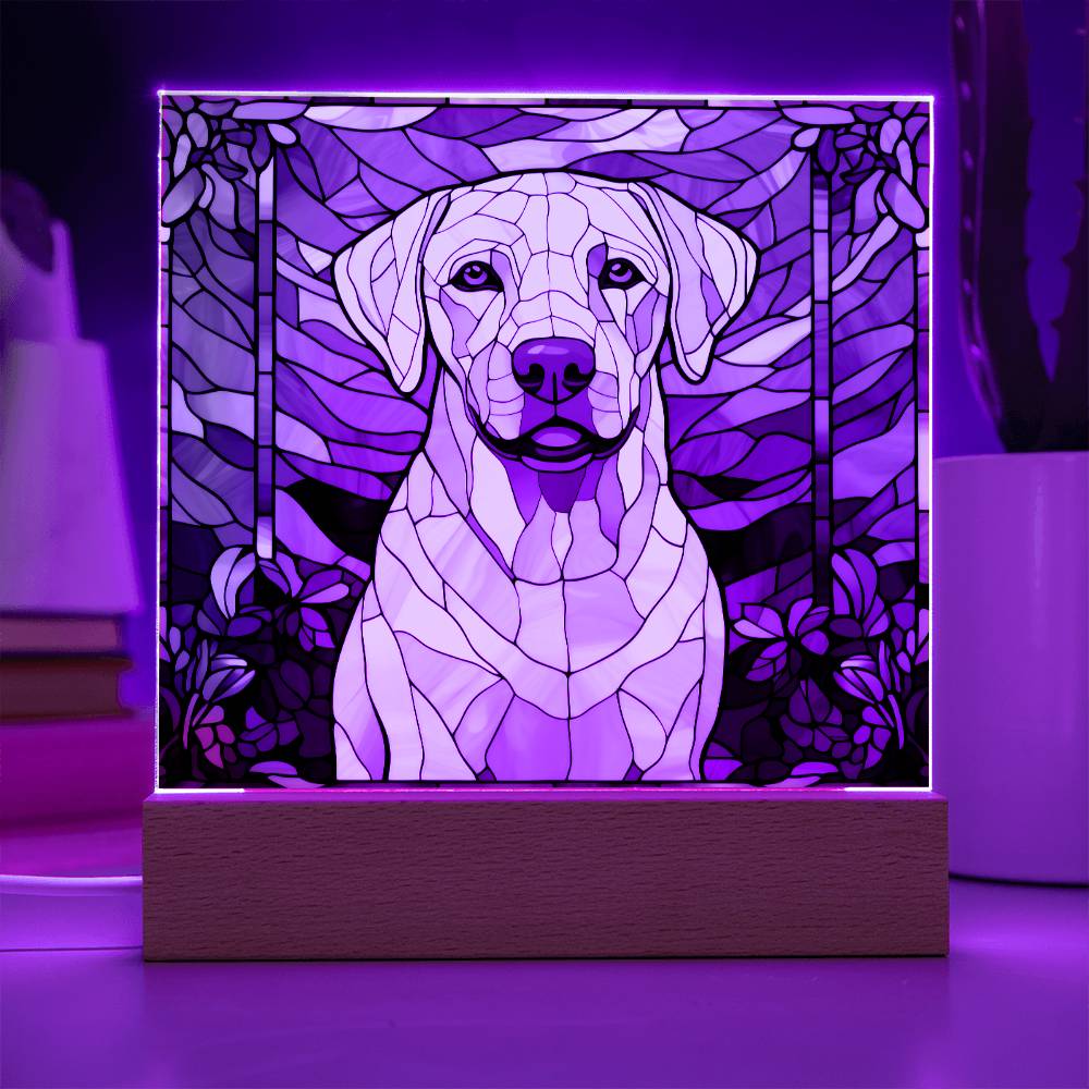 White Labrador Retriever Dog Acrylic  Square Plaque, Pet Memorial