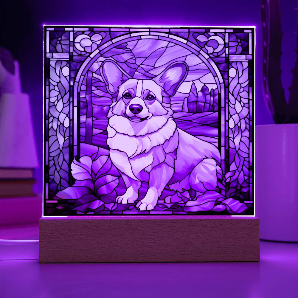 Pembroke Welsh Corgi Dog Acrylic  Square Plaque, Pet Memorial