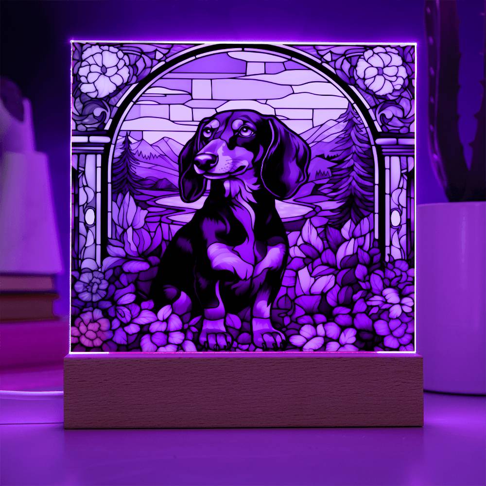 Dachshund Dog Acrylic  Square Plaque, Pet Memorial